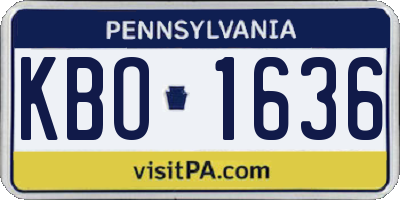 PA license plate KBO1636