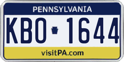 PA license plate KBO1644