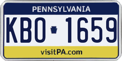 PA license plate KBO1659