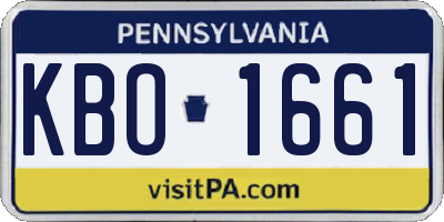 PA license plate KBO1661