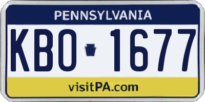 PA license plate KBO1677