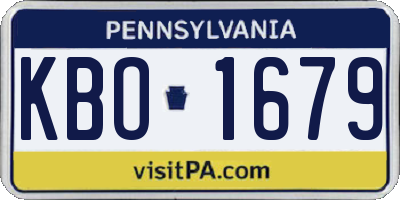 PA license plate KBO1679