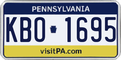 PA license plate KBO1695
