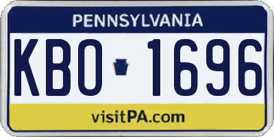 PA license plate KBO1696