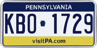 PA license plate KBO1729