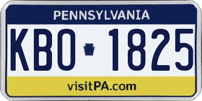PA license plate KBO1825