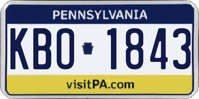 PA license plate KBO1843