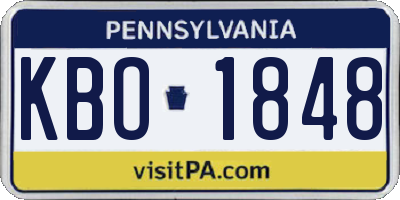 PA license plate KBO1848