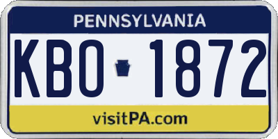 PA license plate KBO1872
