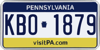PA license plate KBO1879