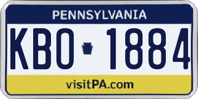 PA license plate KBO1884