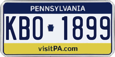 PA license plate KBO1899