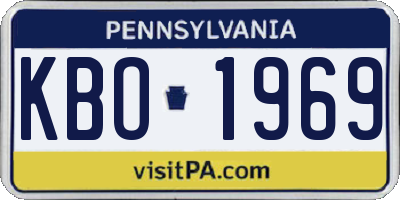 PA license plate KBO1969
