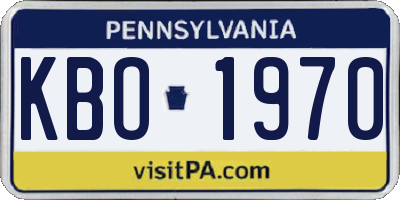 PA license plate KBO1970