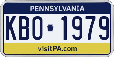 PA license plate KBO1979