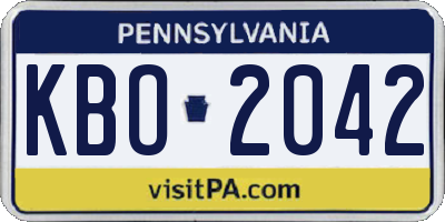PA license plate KBO2042
