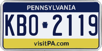 PA license plate KBO2119