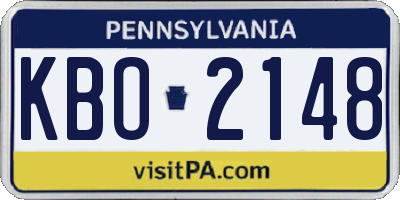 PA license plate KBO2148