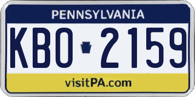 PA license plate KBO2159