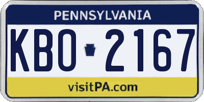 PA license plate KBO2167