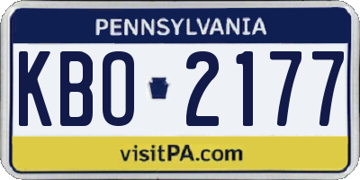 PA license plate KBO2177