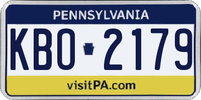 PA license plate KBO2179