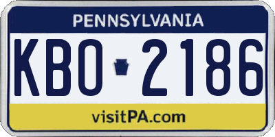 PA license plate KBO2186