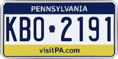 PA license plate KBO2191