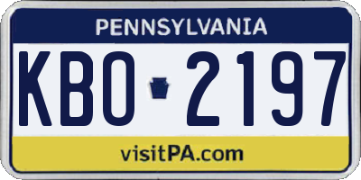 PA license plate KBO2197