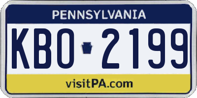 PA license plate KBO2199