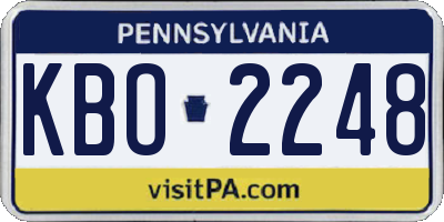 PA license plate KBO2248