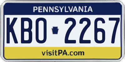 PA license plate KBO2267
