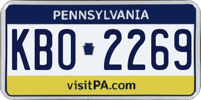 PA license plate KBO2269