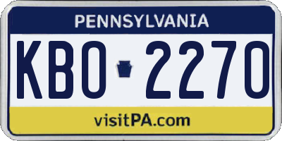 PA license plate KBO2270