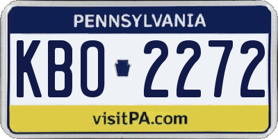 PA license plate KBO2272