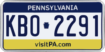 PA license plate KBO2291