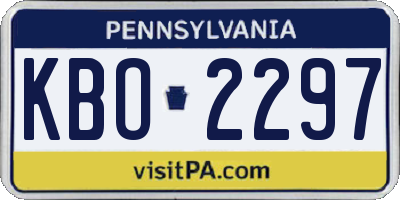PA license plate KBO2297