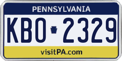 PA license plate KBO2329