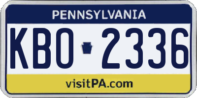 PA license plate KBO2336