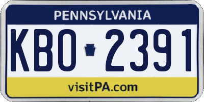 PA license plate KBO2391