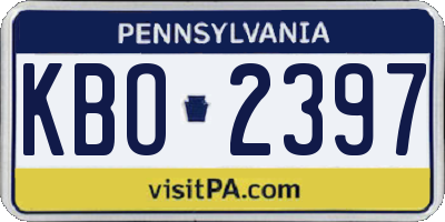 PA license plate KBO2397