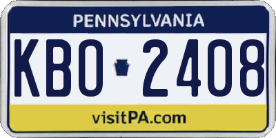 PA license plate KBO2408