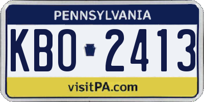PA license plate KBO2413