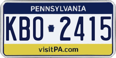 PA license plate KBO2415