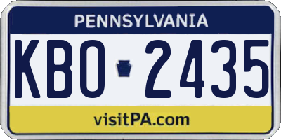 PA license plate KBO2435