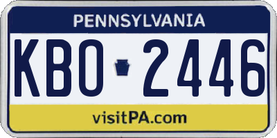 PA license plate KBO2446