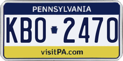 PA license plate KBO2470