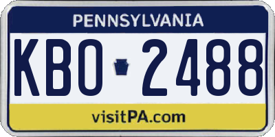 PA license plate KBO2488