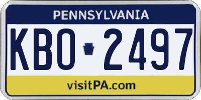 PA license plate KBO2497