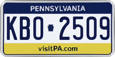 PA license plate KBO2509